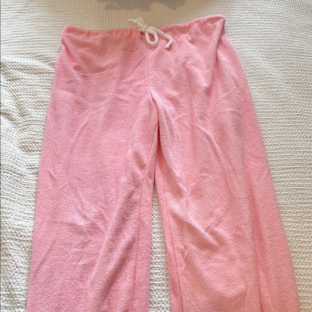 Pink Terry Cloth Lounge Pants